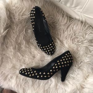 Jeffrey Campbell black studded pumps